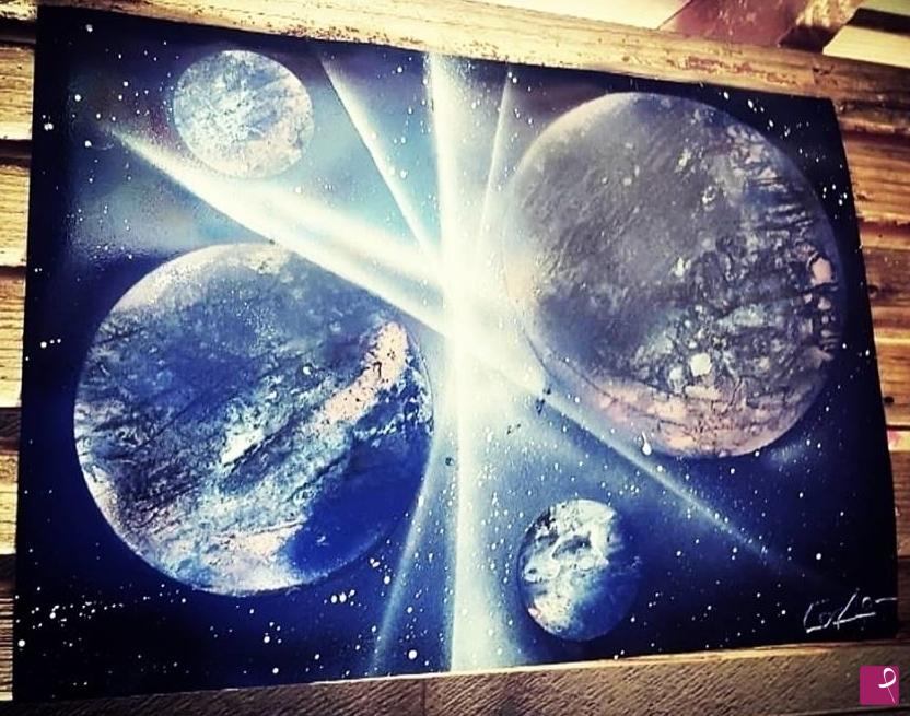 quadri in vendita online - Moons & planets