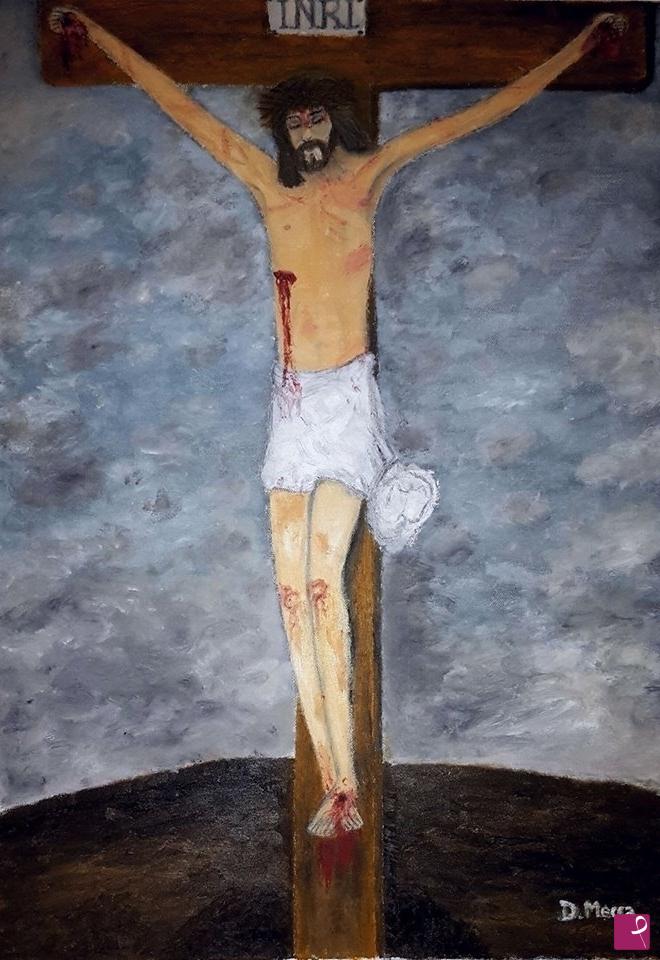 quadri in vendita online - MORTE DI CRISTO XII stazione via Crucis