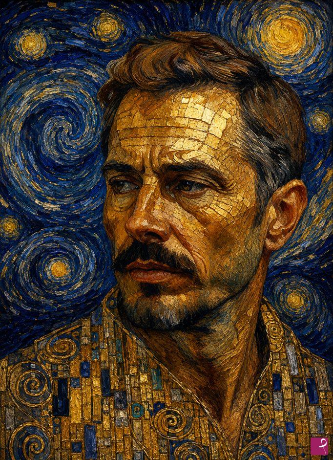 quadri in vendita online - Mosaic of Golden Night