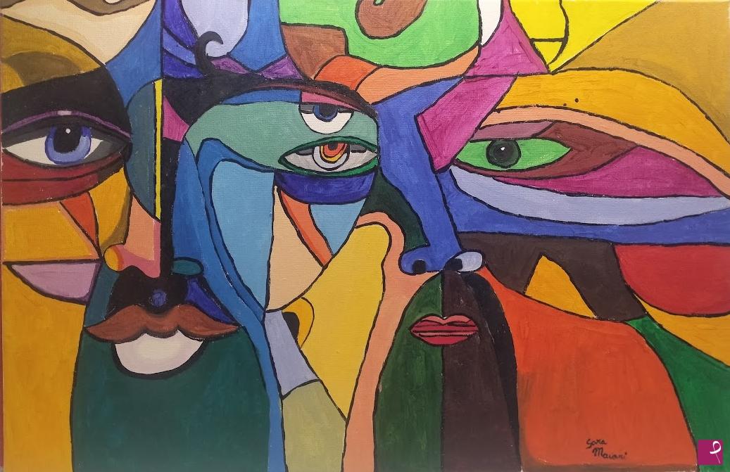 quadri in vendita online - "Mosaico di sguardi"