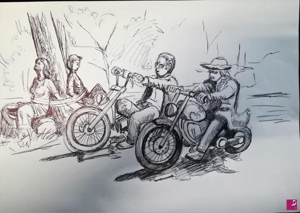 quadri in vendita online - Motociclisti