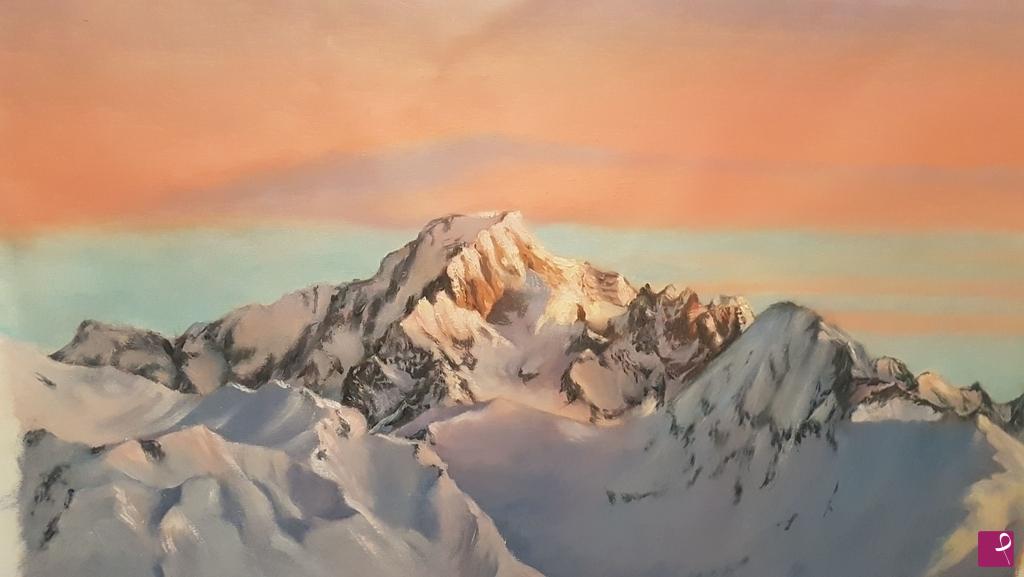 quadri in vendita online - Mountain sunset