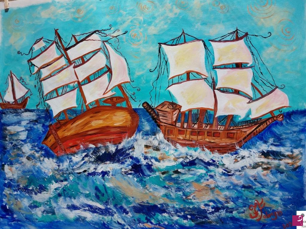 quadri in vendita online - Movimento in mare