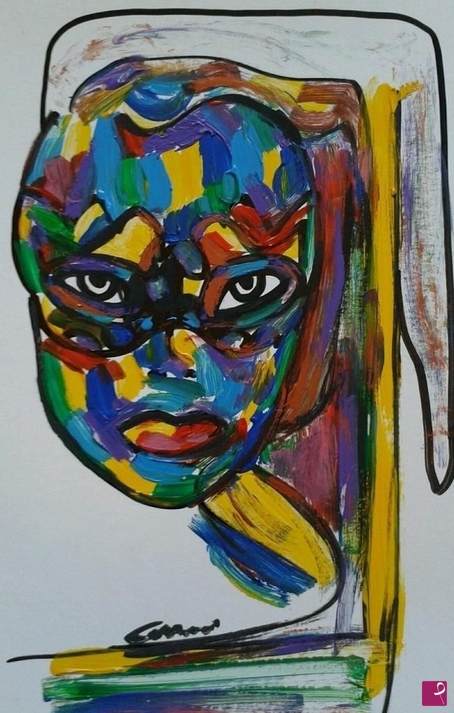 quadri in vendita online - MUJER AL COLOR COZZANI OPERA UNICA DIPINTO ASTRATTO PREGIO 2002 CON AUTENTICA
