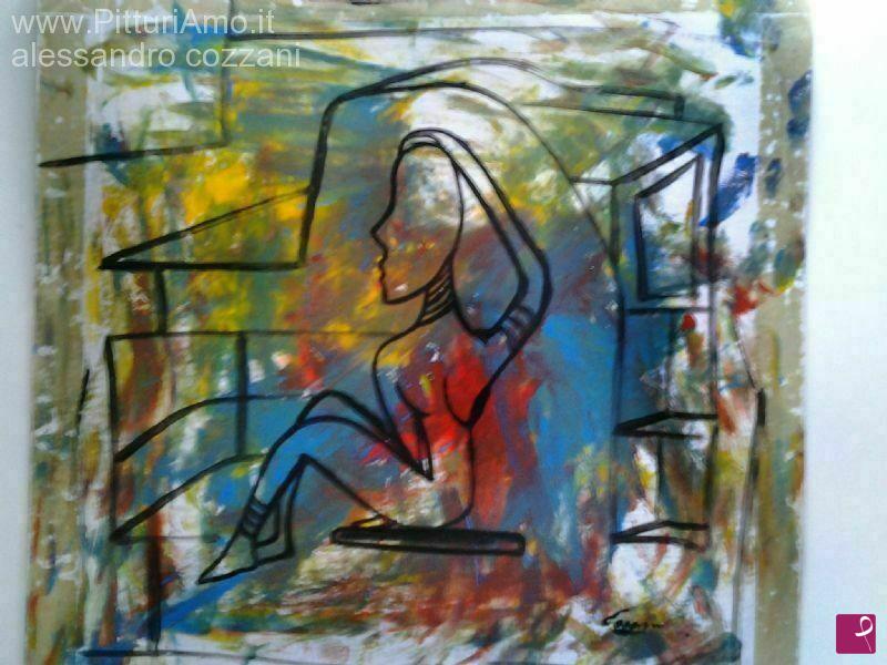 quadri in vendita online - Mujer Antica 40 x 40 Cozzani dipinto unico