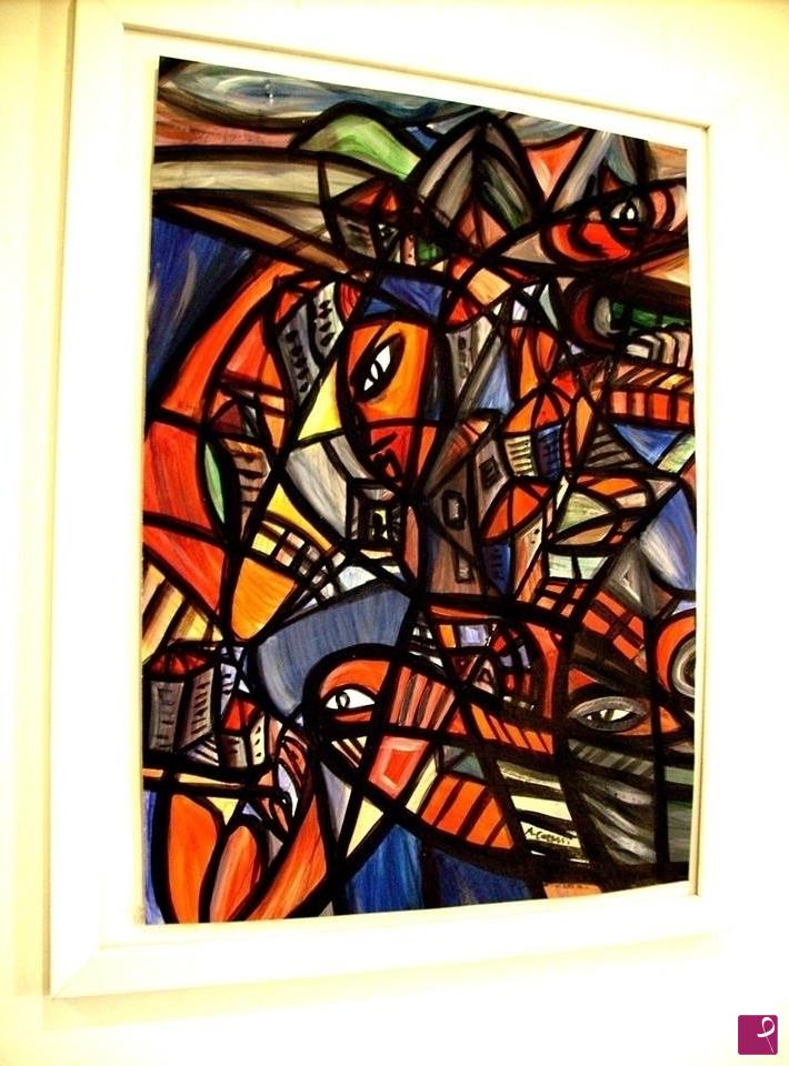 quadri in vendita online - MUJER CIUDADES ASTRATTO ALTO PREGIO 50 X 40 DIPINTO OLIO PRIME OPERE COZZANI 1998 OPERA UNICA DA ESPOZIONE MOSTRE VALORE MERCATO 3500 IN OFFERTA 1500 -60% LUXURY ARTE FINE
