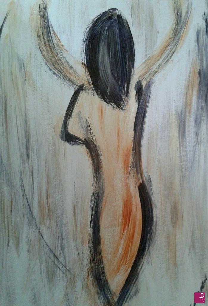 quadri in vendita online - MUJER NUDA  DESNUDA  COZZANI OPERA UNICA 40x30  dipinto astratto da rec esposizione 40x30  anno 1999