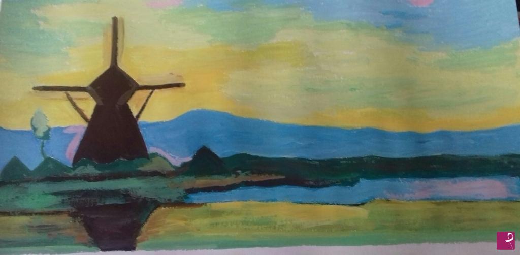 quadri in vendita online - Mulino al tramonto 