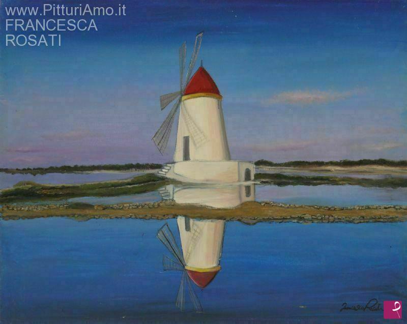 quadri in vendita online - MULINO NELLE SALINE SICILIANE