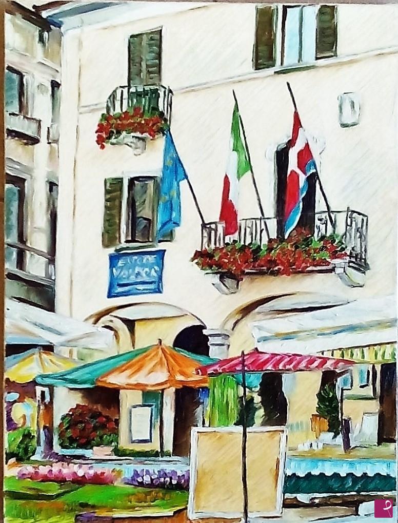 quadri in vendita online -  MUNICIPIO E MERCATINO - BAVENO (2010)