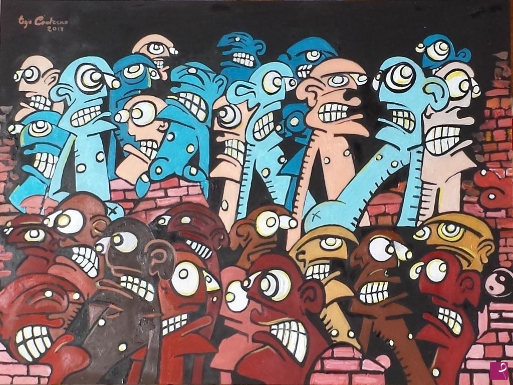 quadri in vendita online - Murales o Tutti contro Tutti