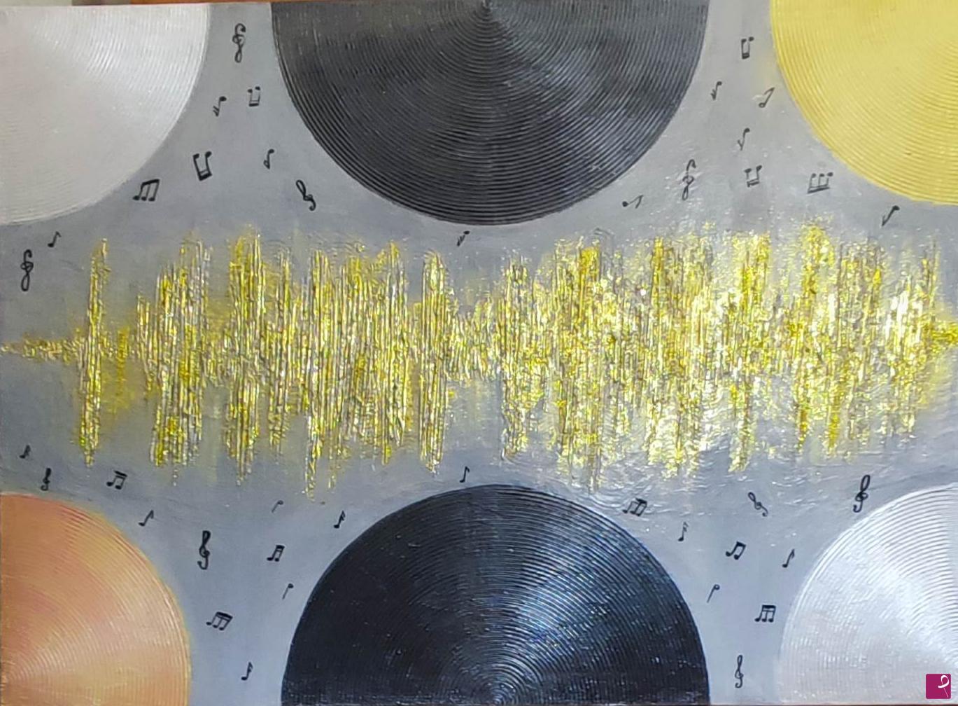 quadri in vendita online - "Musica" texture Acrilico e stucco plastico atossico tela 60x95
