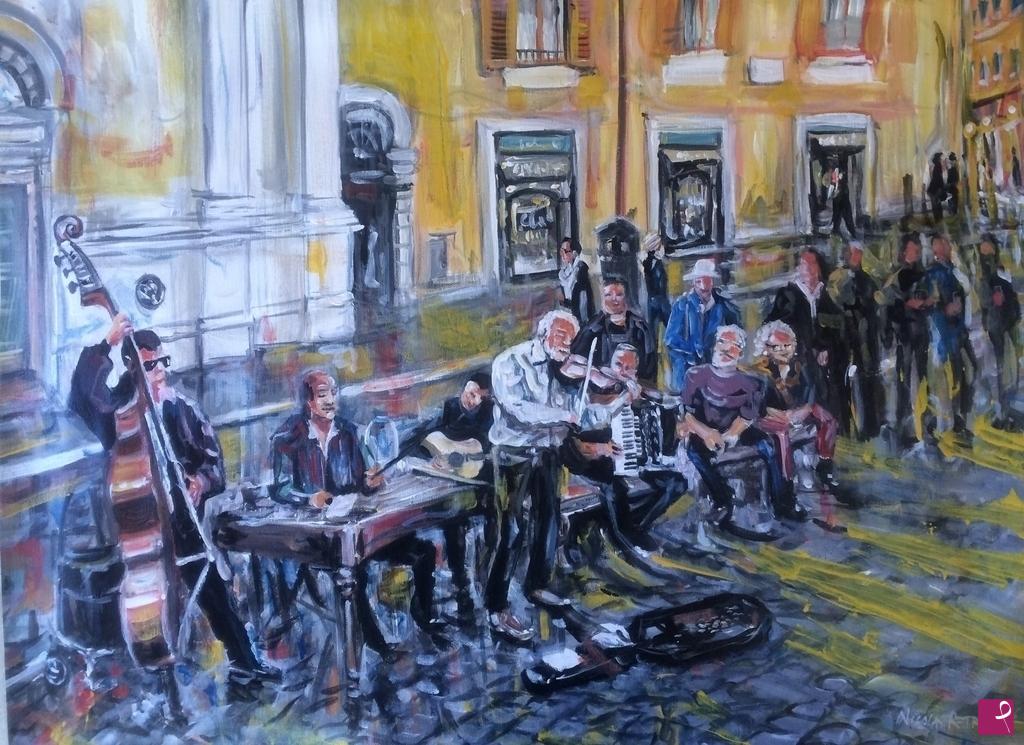 quadri in vendita online - Musicisti di strada