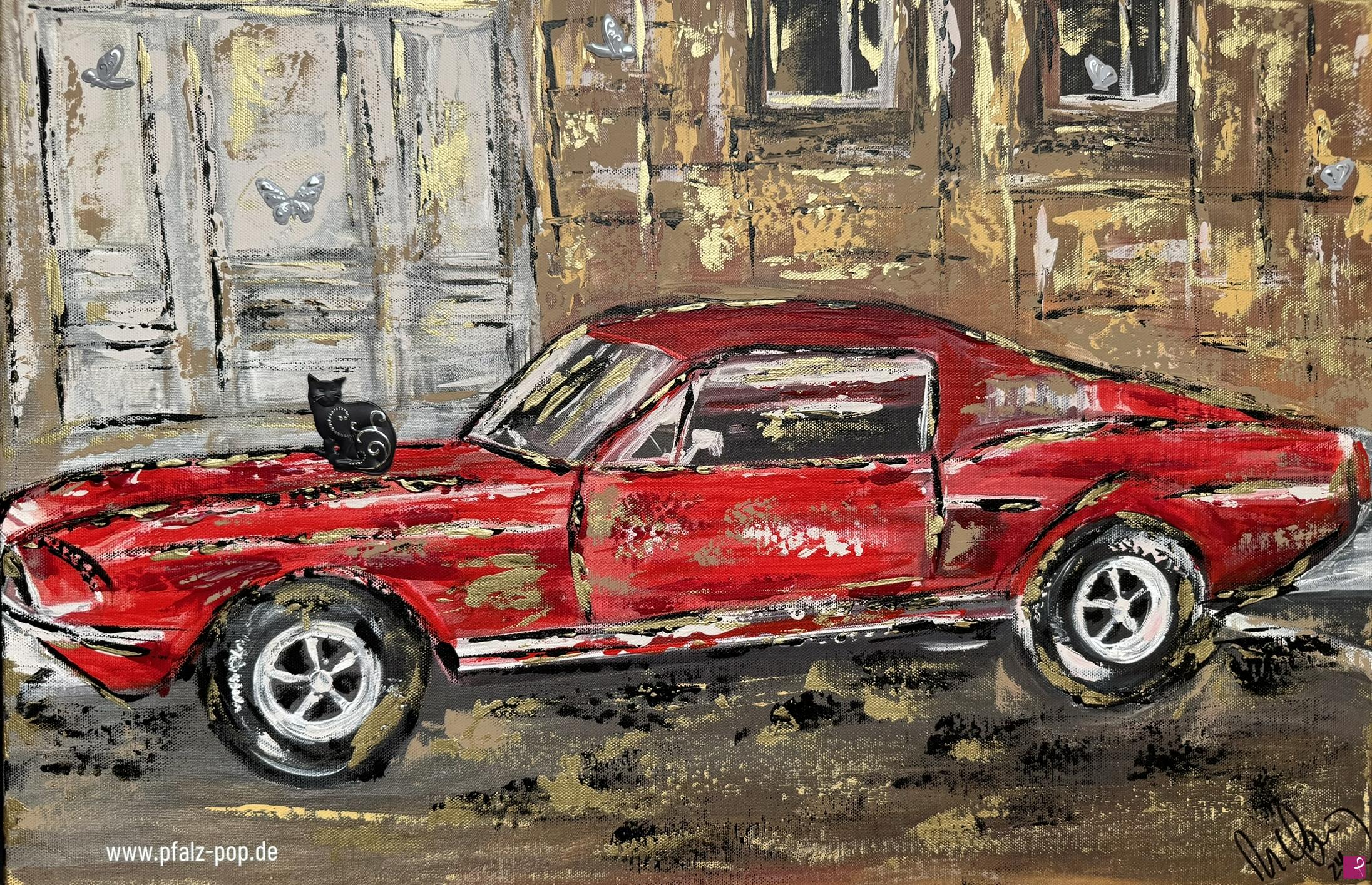 quadri in vendita online - Mustang rosso