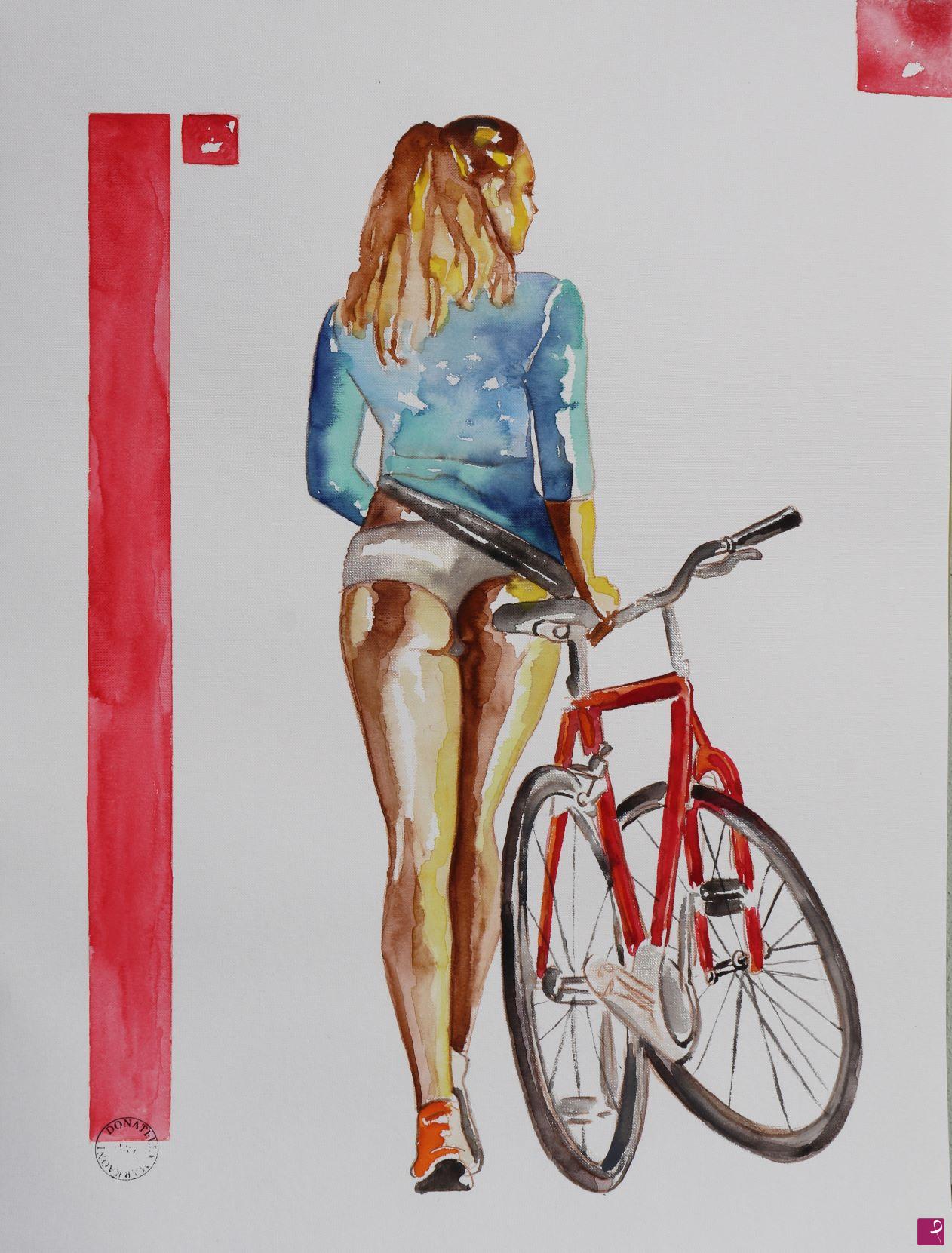 quadri in vendita online - my friend and her bike