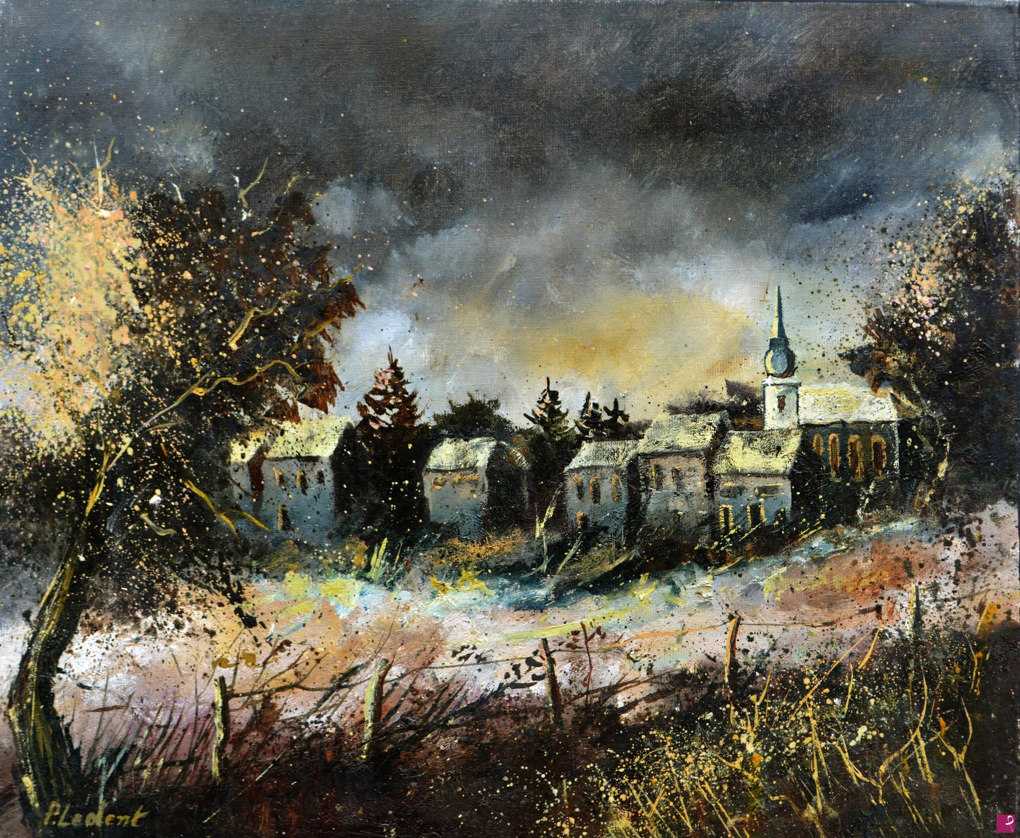 quadri in vendita online - my village in winter