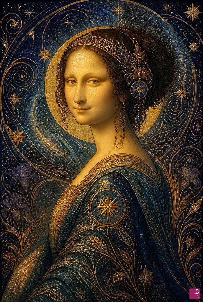 quadri in vendita online - Mystic Night with Mona Lisa