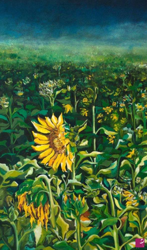 quadri in vendita online - NASCITA DI UN GIRASOLE