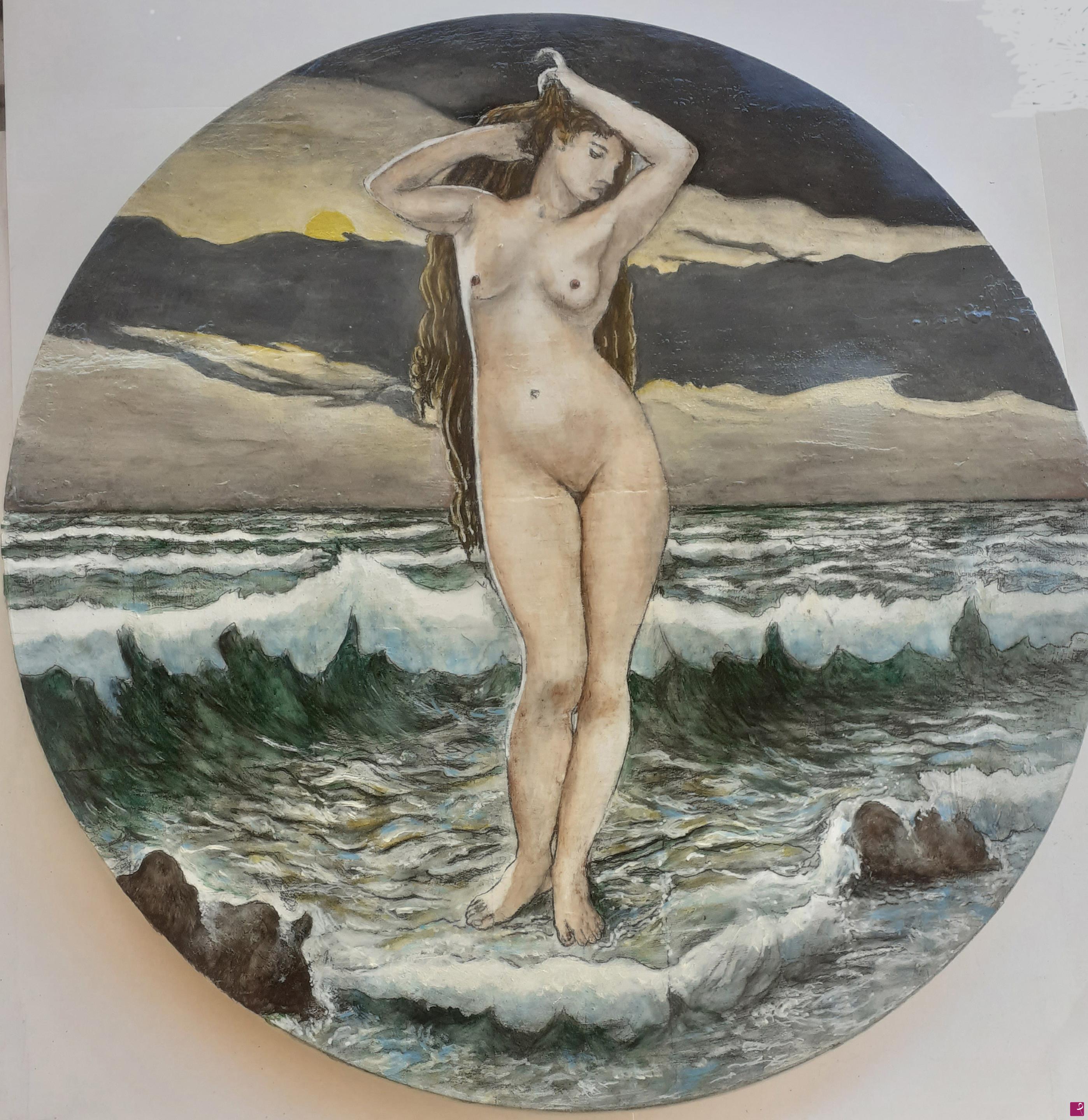 quadri in vendita online - Nascita Venere new (tondo)