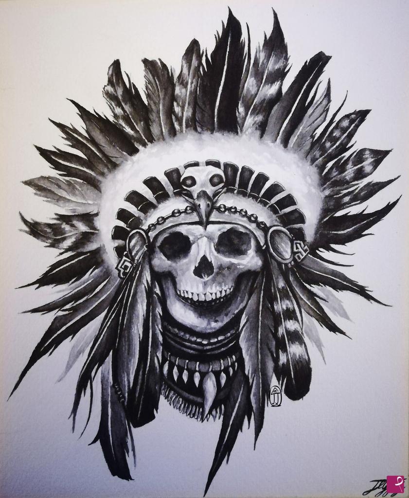 quadri in vendita online - Native American Skull