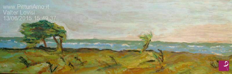 quadri in vendita online - Natura la Libecciata - paesaggio mare alberi