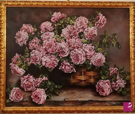 quadri in vendita online - Natura morta con le Rose