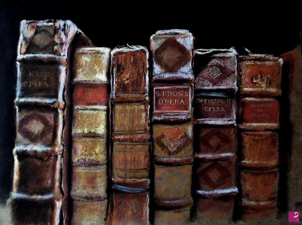 quadri in vendita online - Natura morta con libri