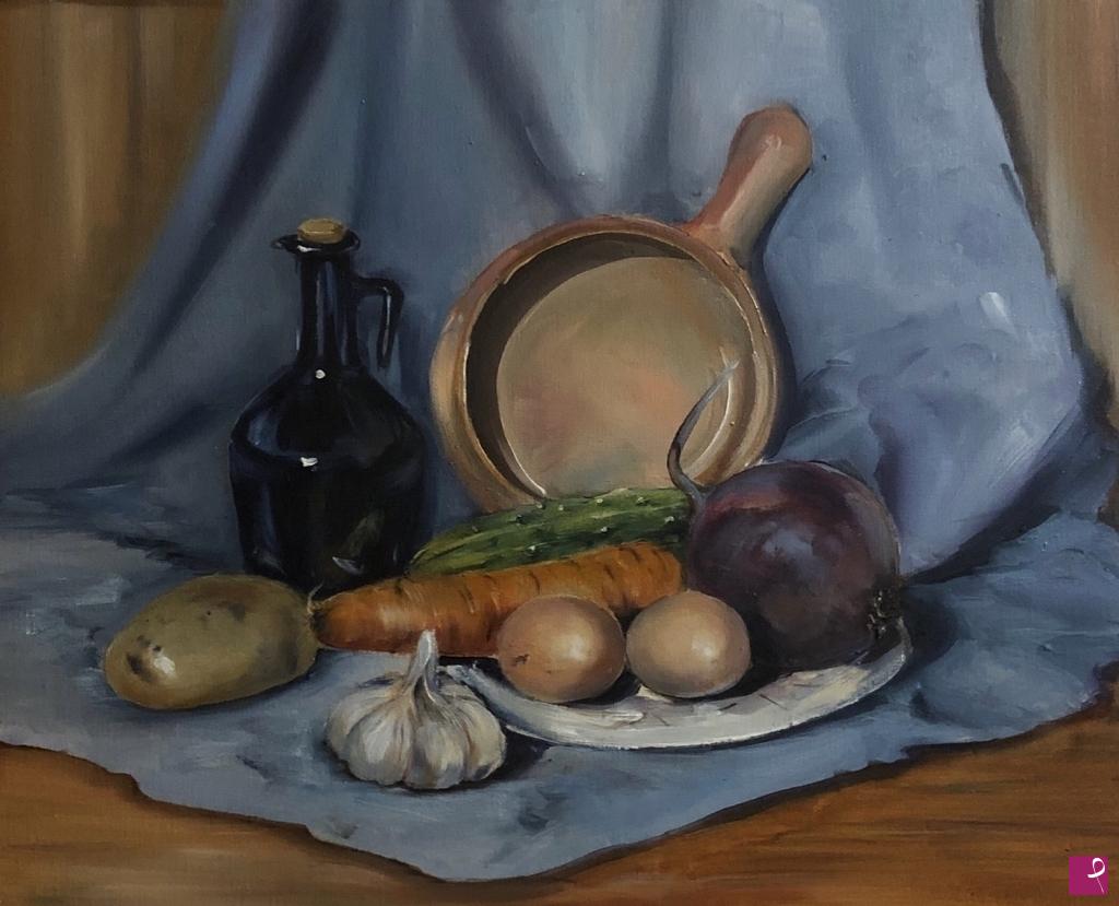 quadri in vendita online - Natura morta con patate (Mosca - 2008)