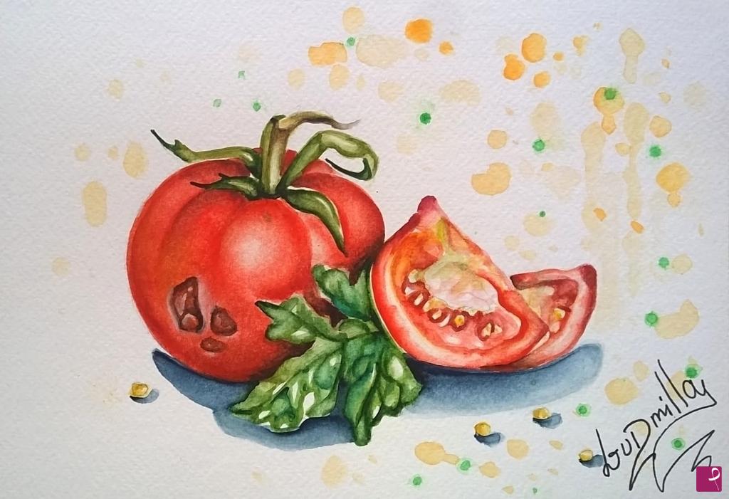 quadri in vendita online - Natura morta con pomodoro