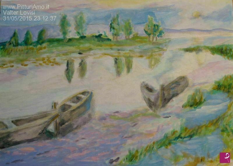quadri in vendita online - Nature impressive - paesaggio con barche