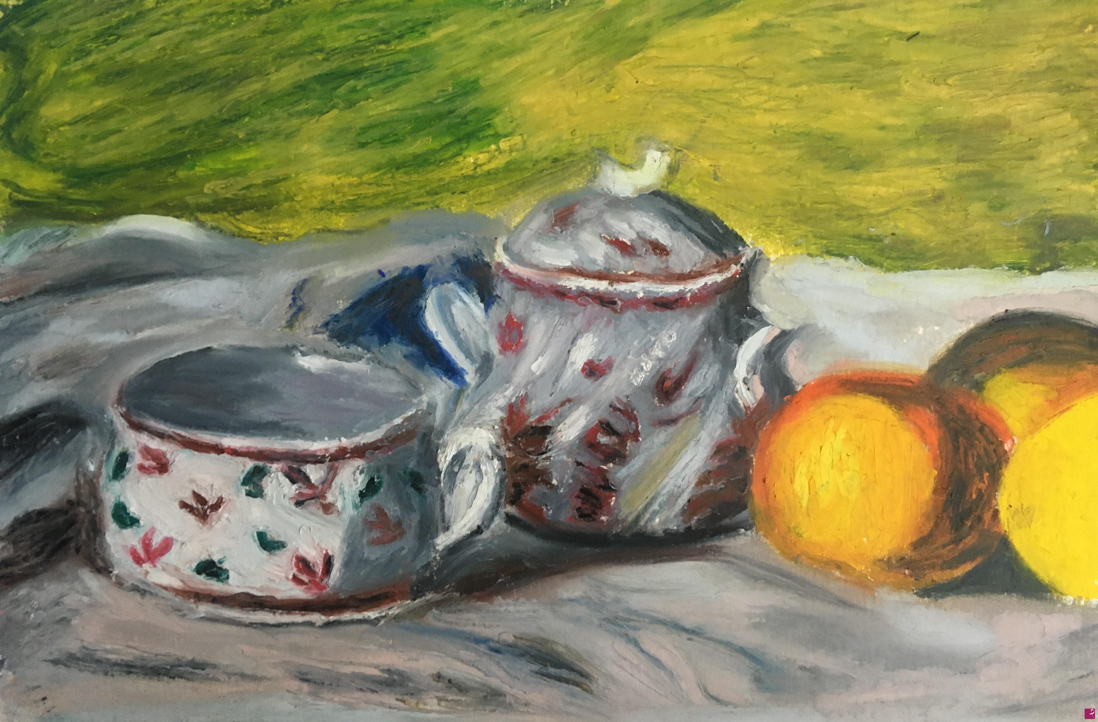 quadri in vendita online - Nature morte a la tasse et au sucrier