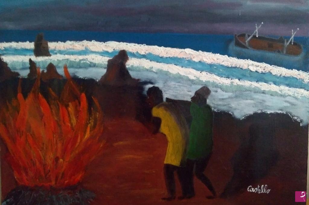 quadri in vendita online - naufragio di migranti