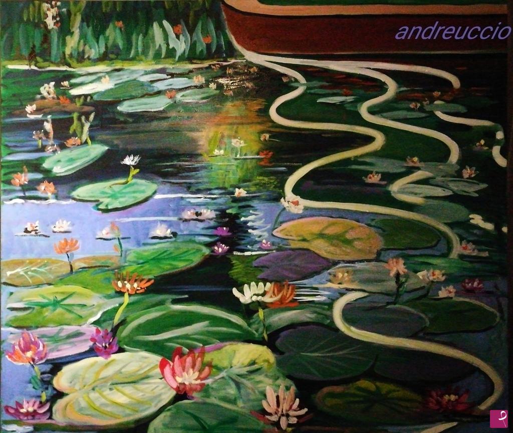 quadri in vendita online - NAVIGANDO A GIVERNY