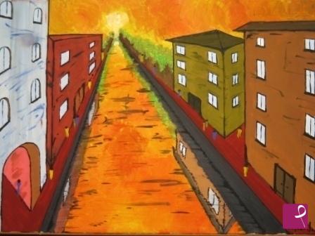 quadri in vendita online - Naviglio al tramonto