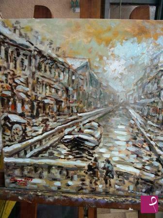 quadri in vendita online - Naviglio alla Darsena