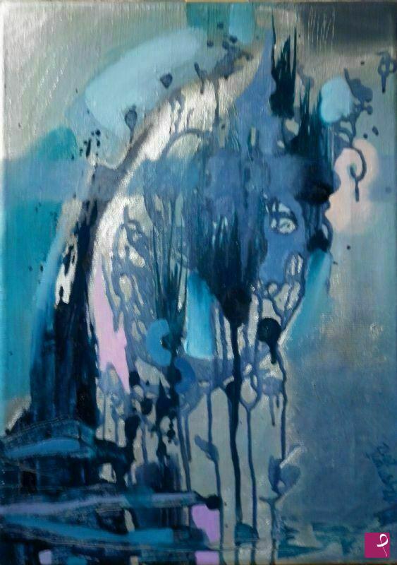 quadri in vendita online - Navyblue Abstract, 2012, cm.30x40, oil on canvas