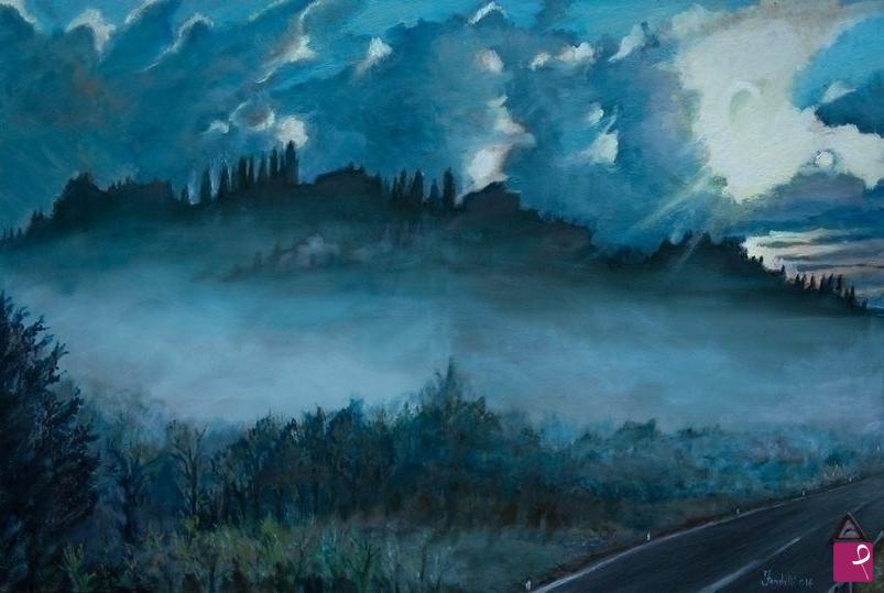 quadri in vendita online - nebbia d'autunno