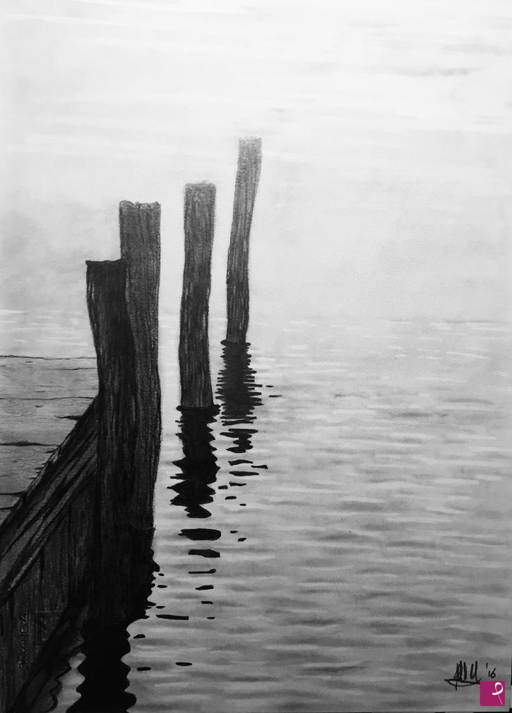 quadri in vendita online - Nebbia sul lago 