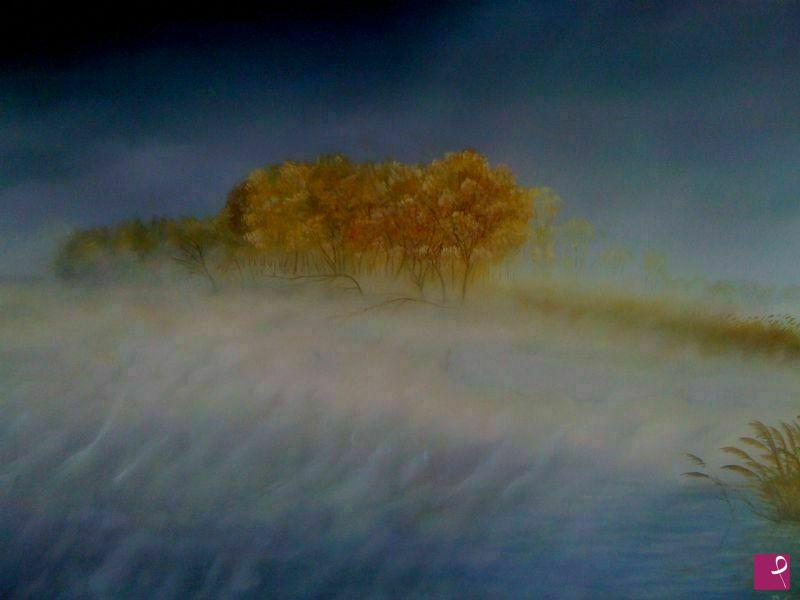 quadri in vendita online - Nebbia sul lago