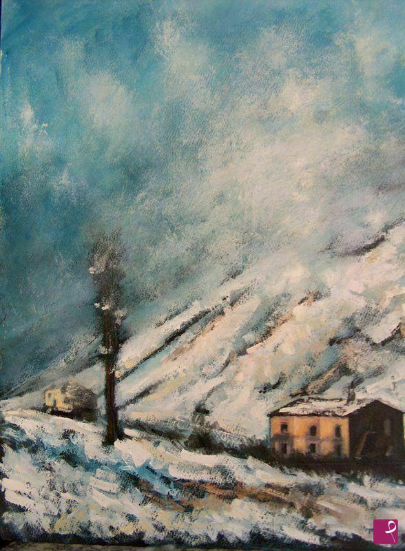 quadri in vendita online - Nebbia sul passo Lanciano