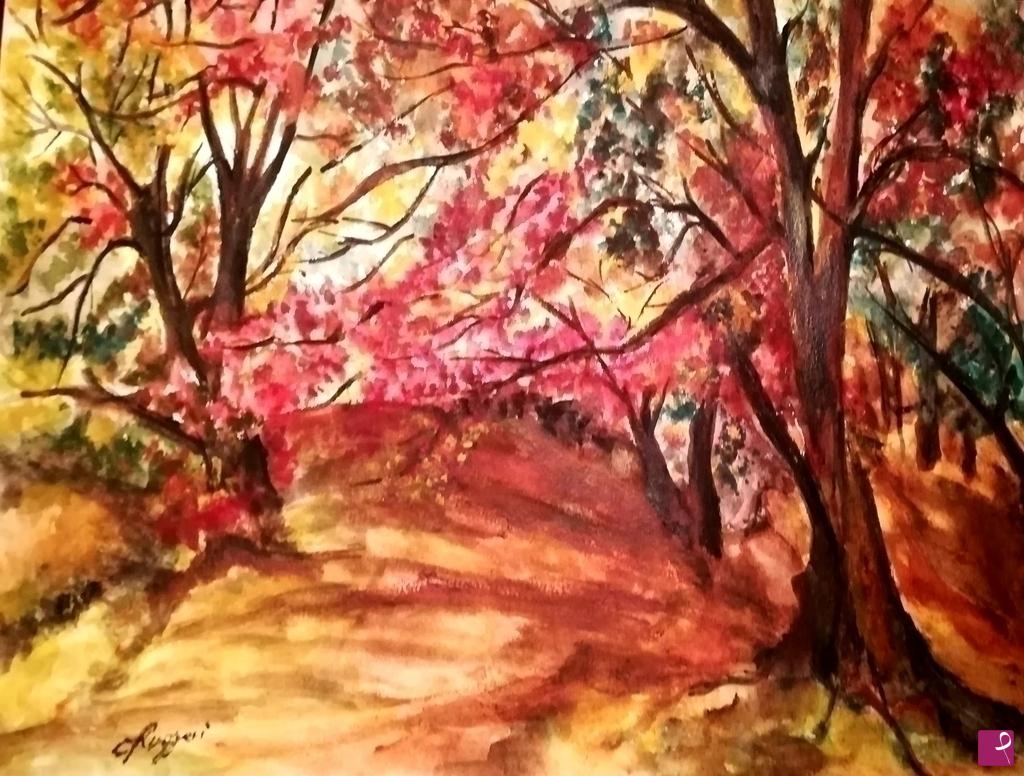quadri in vendita online - Nel bosco l'autunno