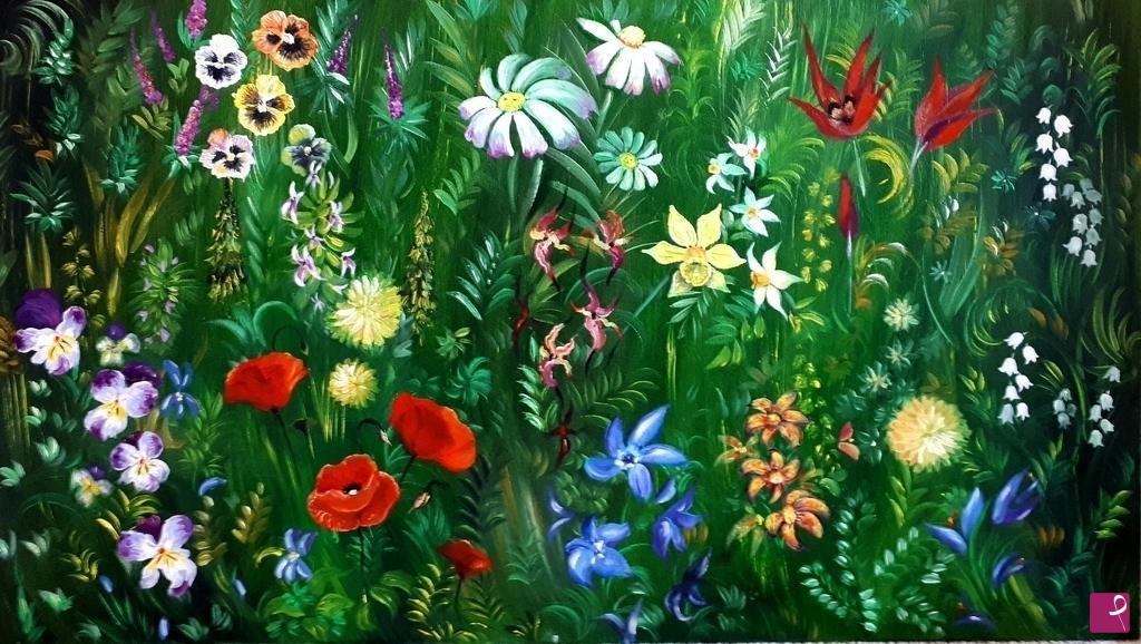 quadri in vendita online - Nel giardino di Alice