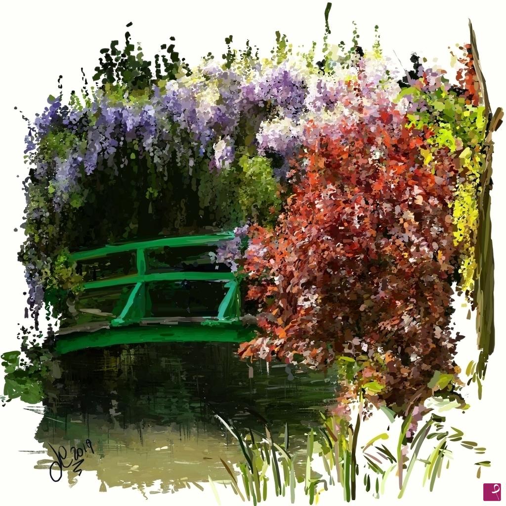 quadri in vendita online - Nel giardino di Monet