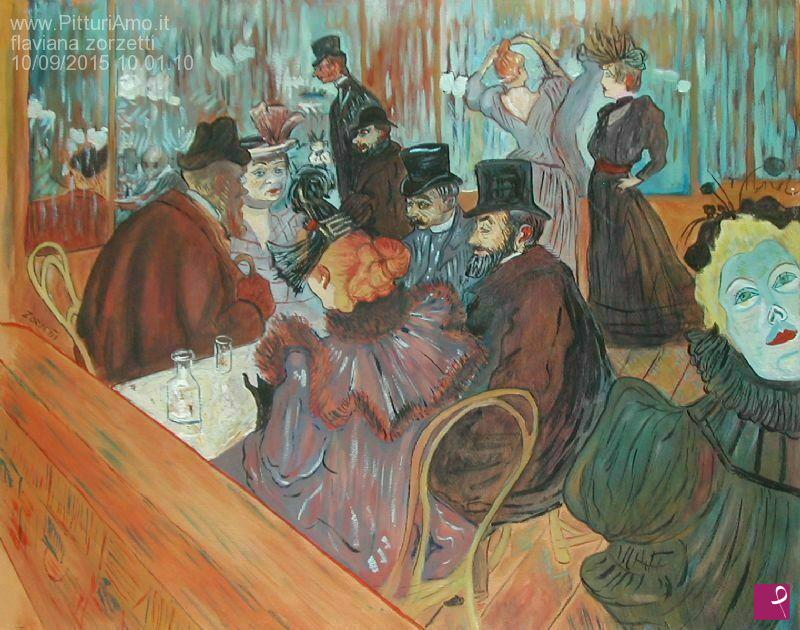 quadri in vendita online - Nel promenoir del Moulin Rouge