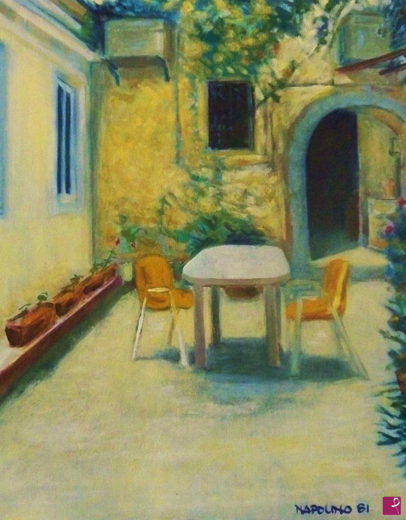 quadri in vendita online - nel terrazzino 