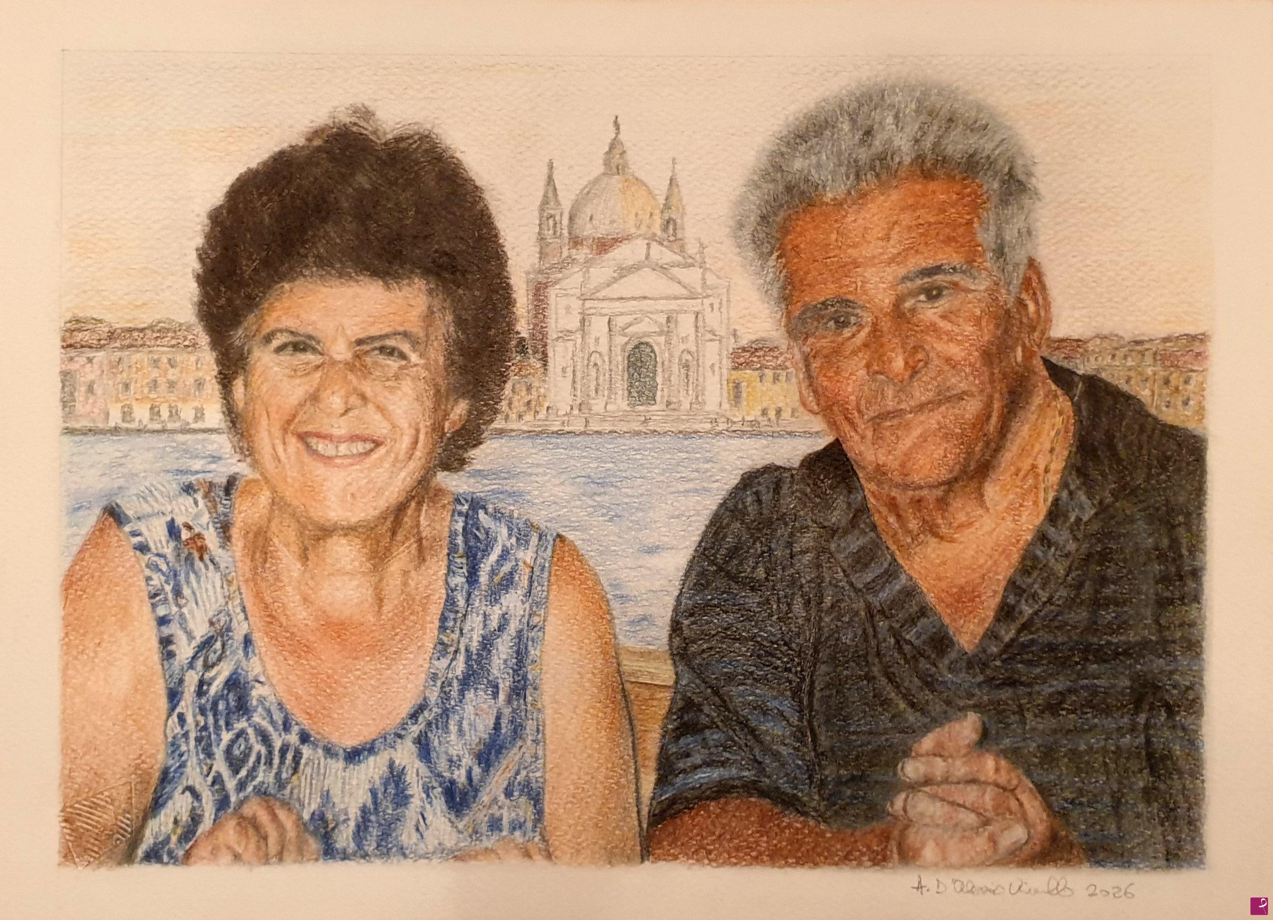 quadri in vendita online - Nella e Vittorio, memoria di un affetto