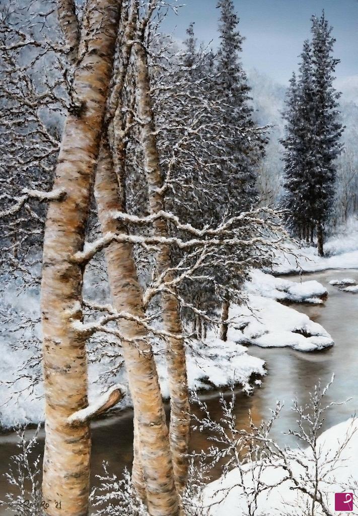 quadri in vendita online - Nella valle dopo la neve
