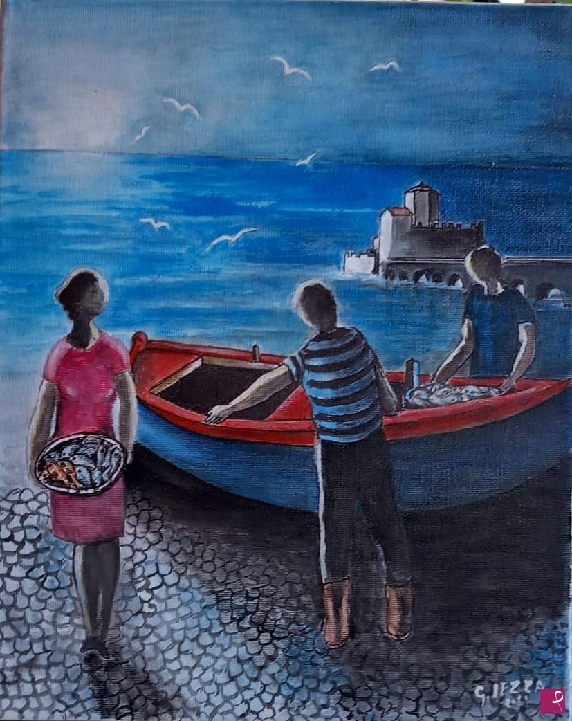 quadri in vendita online - Nettuno (pescatori)