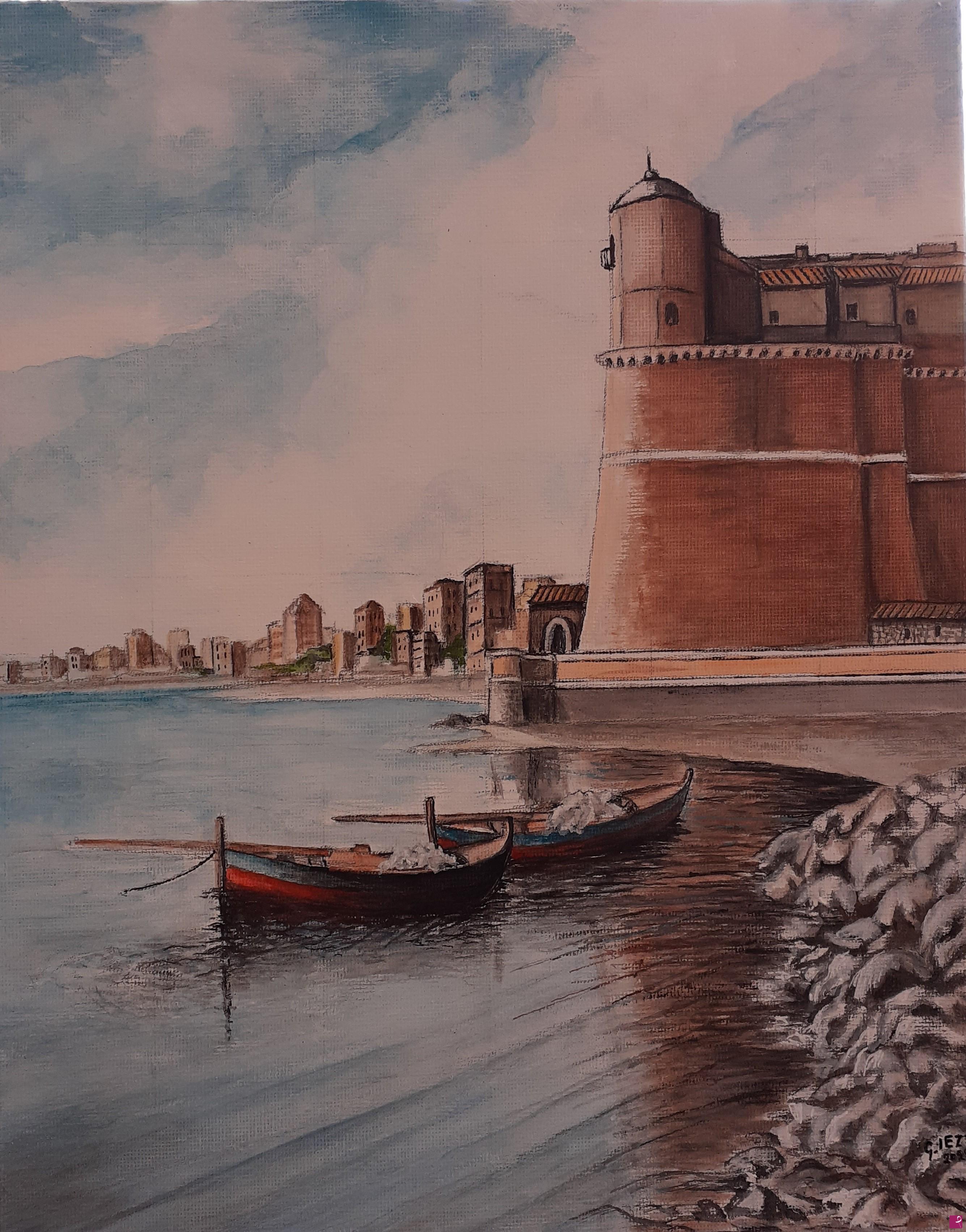 quadri in vendita online - Nettuno (vecchia veduta)