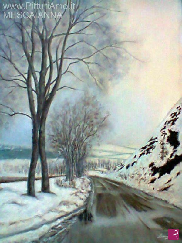 quadri in vendita online - neve a Colfiorito
